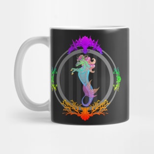 Framed Sea Unicorn (neon) Mug